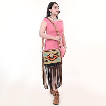 American Darling Messenger Saddle Blanket Genuine Leather Women Bag Western Handbag Purse